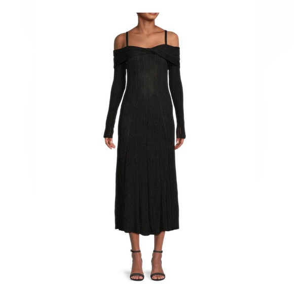 Jason Wu Black Long Sleeve Off-Shoulder Dress NWT